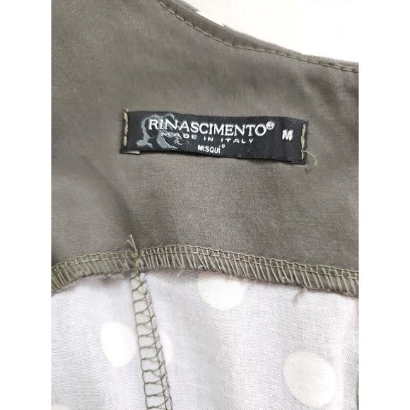 Rockabilly ~Woman Size M~ Brown/Gray/Beige Polka Dot Dress Cotton Made in ITALY - Picture 7 of 10